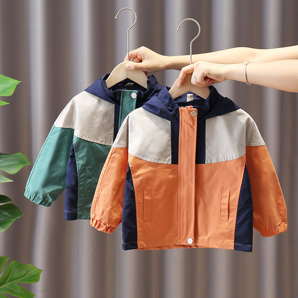 Rudens bērnu jaka zēniem ar rāvējslēdzēju un kapuci