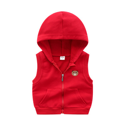 Gyerekmellény fiúknak kapucnival és zsebekkel