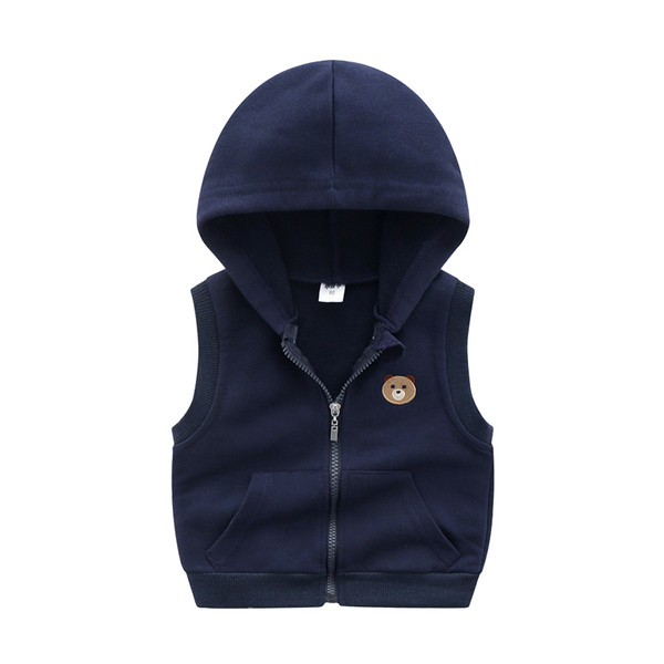 Gyerekmellény fiúknak kapucnival és zsebekkel
