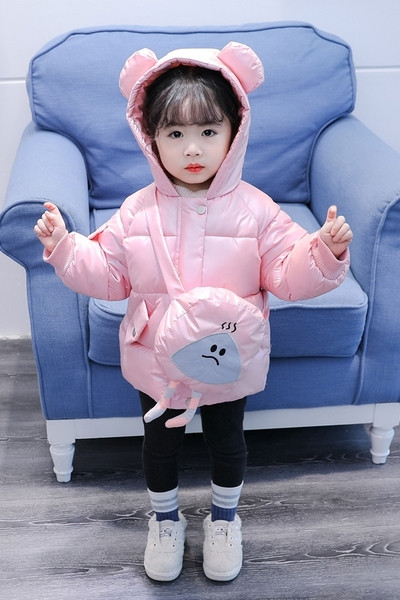 Geaca zilnica pentru copii cu elemente 3D si aplicatie pentru fete