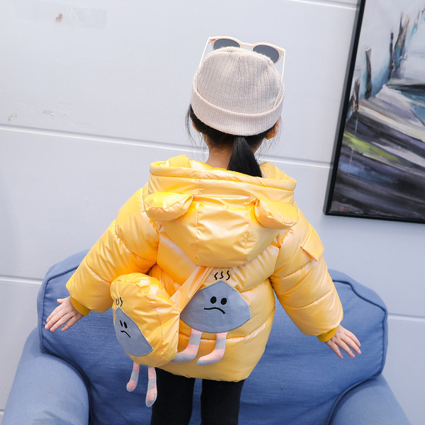 Geaca zilnica pentru copii cu elemente 3D si aplicatie pentru fete