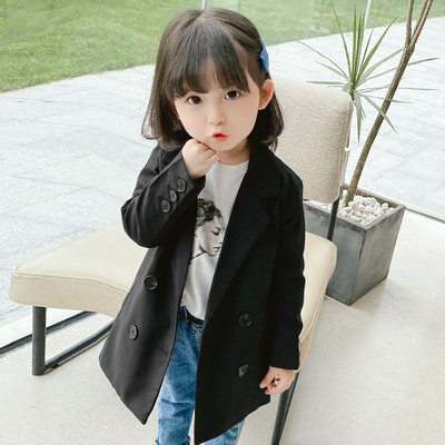 Άνετο παιδικό παλτό με κουμπιά για κορίτσια