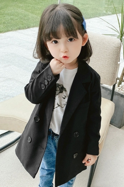 Άνετο παιδικό παλτό με κουμπιά για κορίτσια