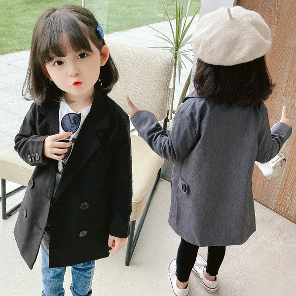 Άνετο παιδικό παλτό με κουμπιά για κορίτσια