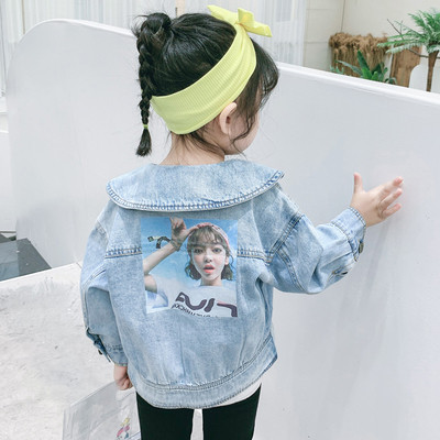 Παιδικό τζιν μπουφάν με κουμπιά για κορίτσια