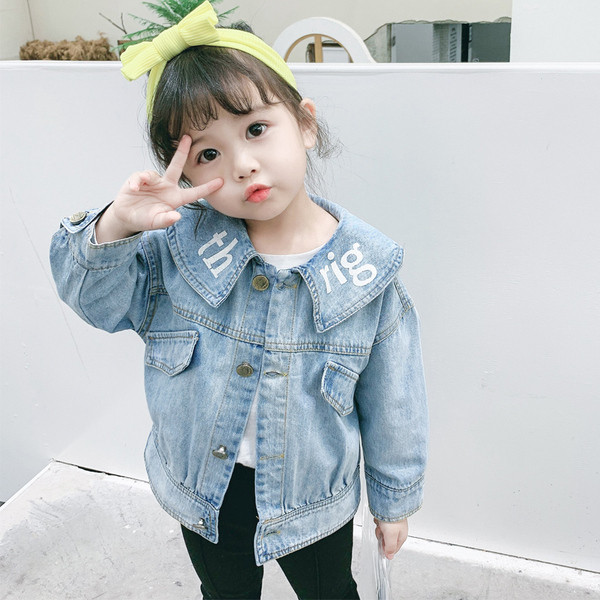 Παιδικό τζιν μπουφάν με κουμπιά για κορίτσια