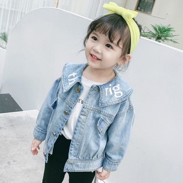 Παιδικό τζιν μπουφάν με κουμπιά για κορίτσια