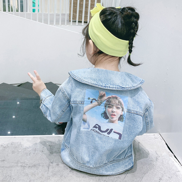 Παιδικό τζιν μπουφάν με κουμπιά για κορίτσια