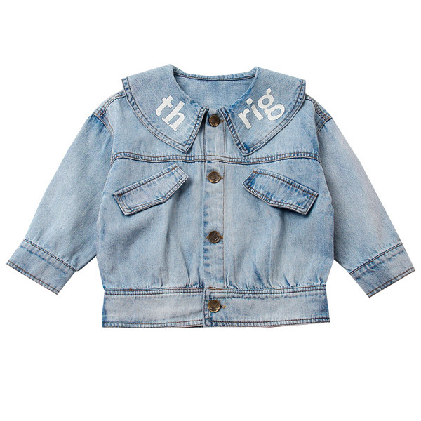 Παιδικό τζιν μπουφάν με κουμπιά για κορίτσια