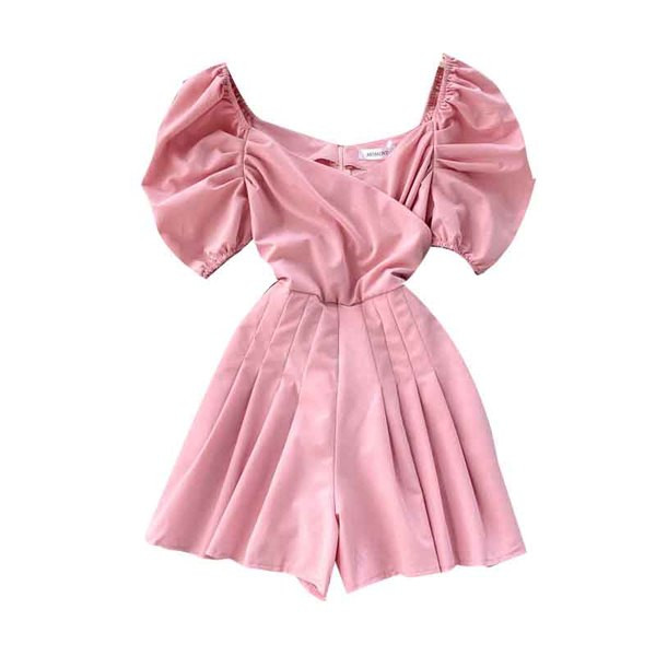 Modern női overál lehajtható ujjakkal