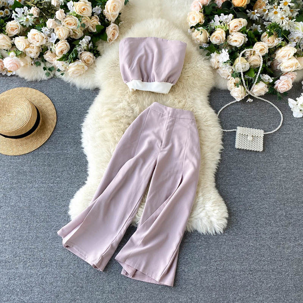 Moodne naiste pükste ja rinnakorvi komplekt