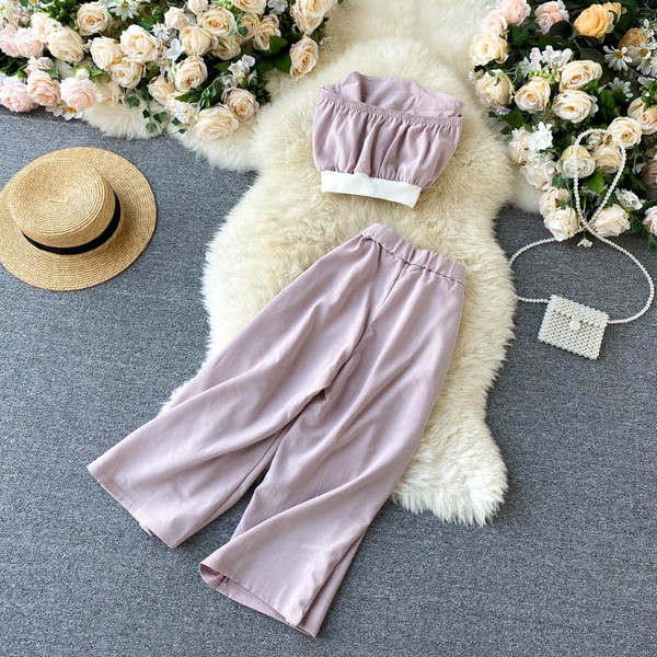 Moodne naiste pükste ja rinnakorvi komplekt