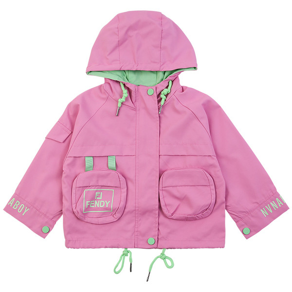 Igapäevane taskute ja kapuutsiga laste jope tüdrukutele