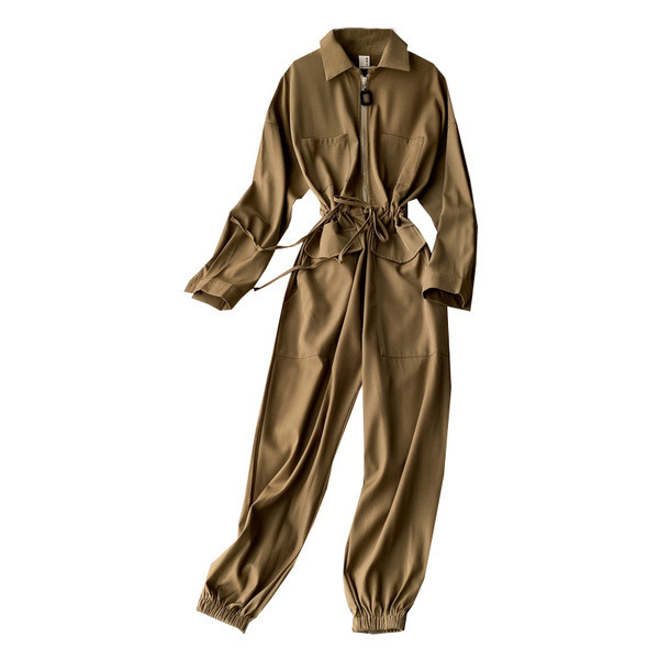 Sieviešu ikdienas kombinezons ar rāvējslēdzēju un jostasvietas saitēm
