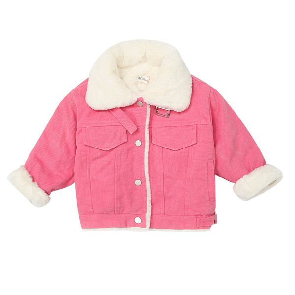 Moodne sule ja nööpidega laste jope tüdrukutele