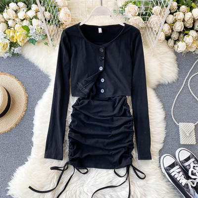 Női ruha szett nyakkendővel és mellénnyel