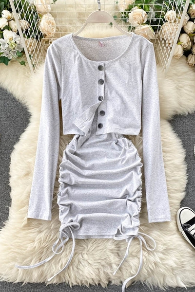 Női ruha szett nyakkendővel és mellénnyel