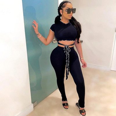 Új modell női elasztikus nadrág és póló szett