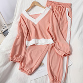 Καθημερινό γυναικείο σετ από δύο μέρη - παντελόνι και μπλούζα