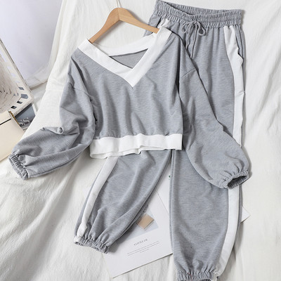 Καθημερινό γυναικείο σετ από δύο μέρη - παντελόνι και μπλούζα