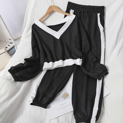 Καθημερινό γυναικείο σετ από δύο μέρη - παντελόνι και μπλούζα