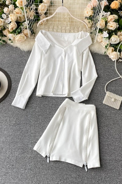 Moodne naiste särgi ja seeliku komplekt lukuga