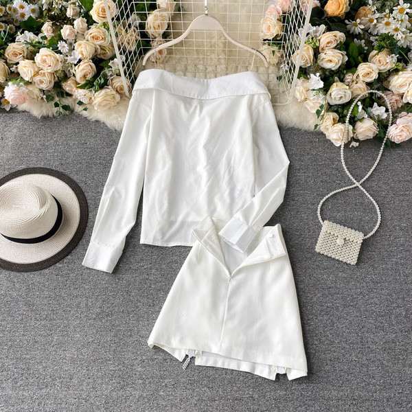 Moodne naiste särgi ja seeliku komplekt lukuga