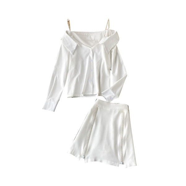 Moodne naiste särgi ja seeliku komplekt lukuga