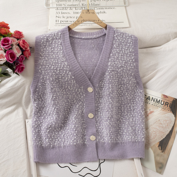 Γυναικείο γιλέκο με κουμπιά και λαιμόκοψη