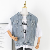 Γυναικείο καθημερινό τζιν γιλέκο με τσέπες