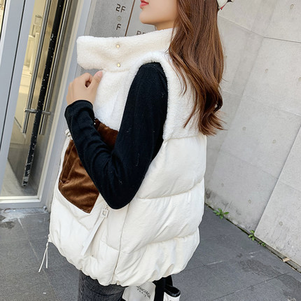 Ikdienas sieviešu veste ar augstu apkakli un rāvējslēdzēju