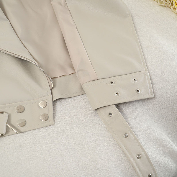 Modern női eco-bőr mellény zsebekkel