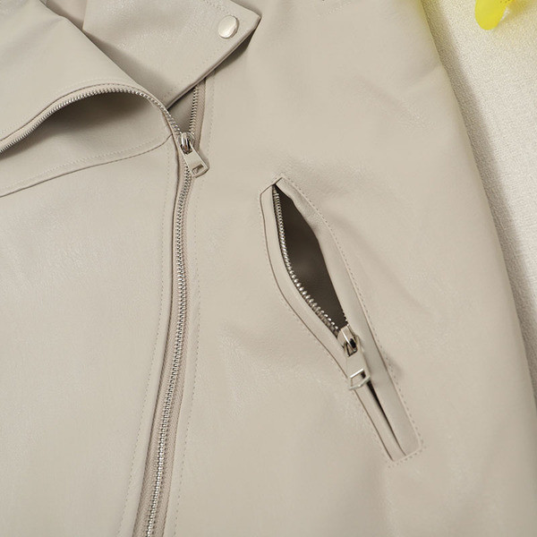 Modern női eco-bőr mellény zsebekkel