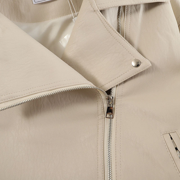 Öko-nahast moodne naiste jope koos vööga