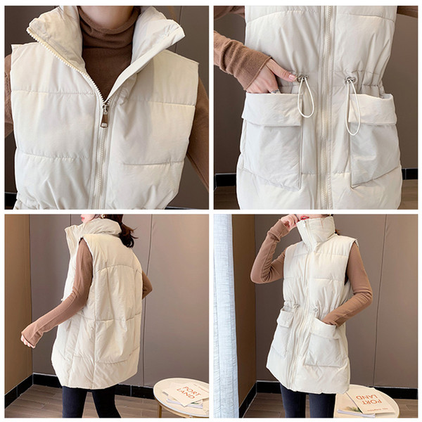 Kõrge krae ja taskutega vabaaja naistevest