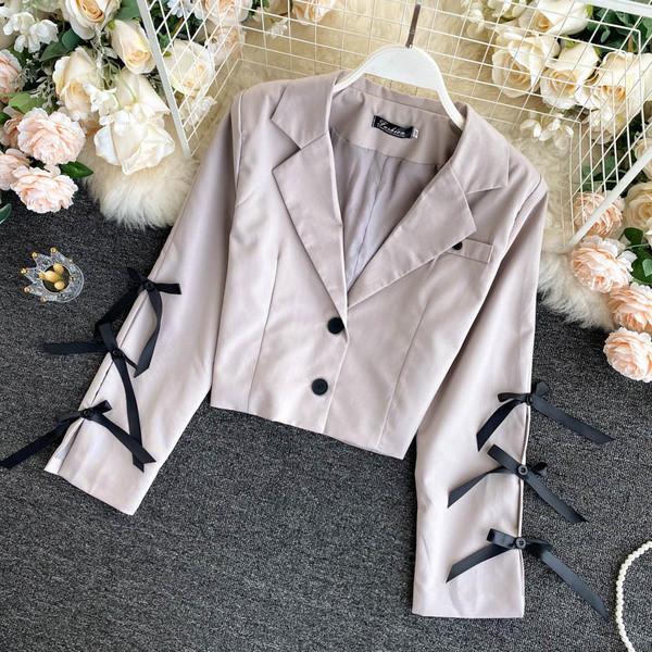 Set de sacou dama cu panglici si pantaloni