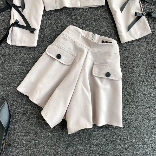 Set de sacou dama cu panglici si pantaloni