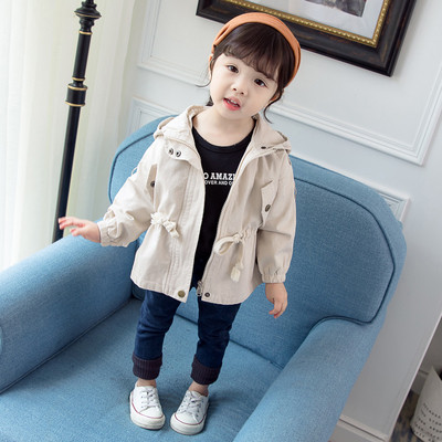 Napi gyerekkabát lányoknak kapucnival és elasztikus derékkal