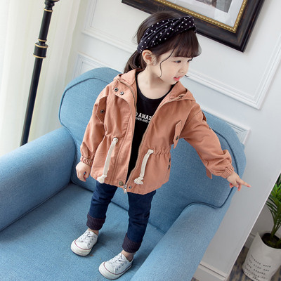 Napi gyerekkabát lányoknak kapucnival és elasztikus derékkal