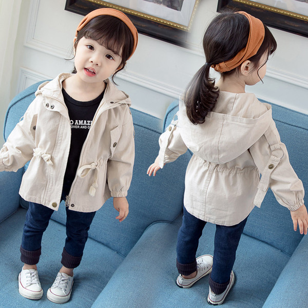 Napi gyerekkabát lányoknak kapucnival és elasztikus derékkal