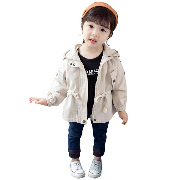 Napi gyerekkabát lányoknak kapucnival és elasztikus derékkal