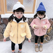 Καθημερινό παιδικό μπουφάν με κέντημα και κουκούλα για κορίτσια