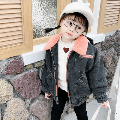 Casual παιδικό τζιν μπουφάν με τσέπες για κορίτσια