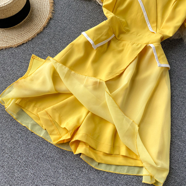 Κίτρινο γυναικείο σετ πουκάμισο και παντελόνι