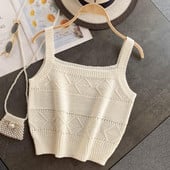 Пролетно-есенен плетен дамски потник 