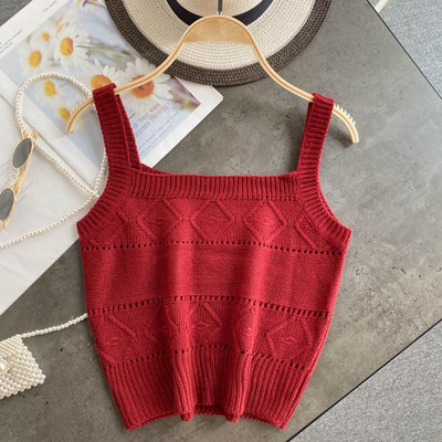 Пролетно-есенен плетен дамски потник 