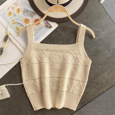 Пролетно-есенен плетен дамски потник 