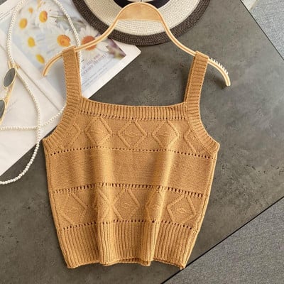 Пролетно-есенен плетен дамски потник 