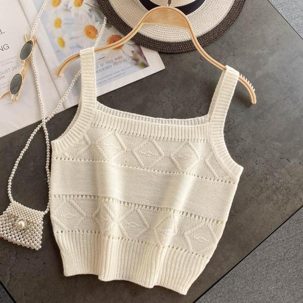 Пролетно-есенен плетен дамски потник 