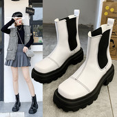 Ежедневни дамски боти от еко кожа с груба подметка